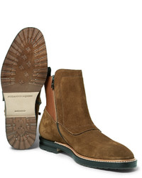Alexander McQueen Suede And Leather Chelsea Boots