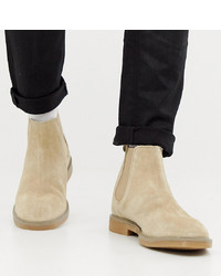 Pull&Bear Suede Chelsea Boots In Sand