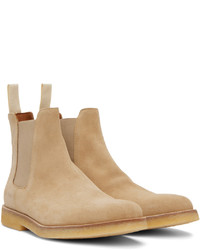 Common Projects Tan Suede Chelsea Boots