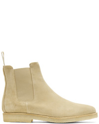 Common Projects Tan Suede Chelsea Boots