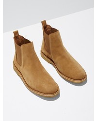 Frank and Oak The George Suede Chelsea Boot In Tan