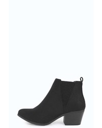 Boohoo Tia Suedette Pointed Block Chelsea Boot