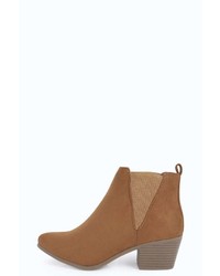 Boohoo Tia Suedette Pointed Block Chelsea Boot