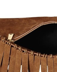 Burberry Fringed Suede Clutch