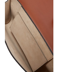 Chloé Faye Leather And Suede Clutch Tan