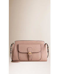 Burberry The Saddle Clutch In Grainy Leather And Bonded Suede