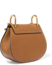 Chloé Drew Nano Leather And Suede Shoulder Bag Brown