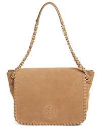 Tory Burch Small Marion Suede Shoulder Bag Brown