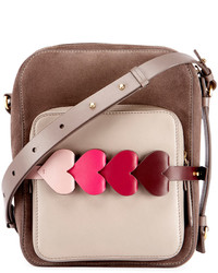 Anya Hindmarch The Stack Camera Bag With Heart Links Light Brown
