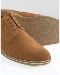 Red Tape Derby Shoes In Beige Suede