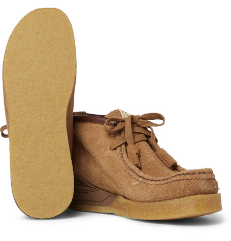 VISVIM Beuys Trekker Folk Leather Trimmed Suede Boots, $854 | MR