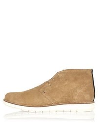 River Island Camel Suede Wedge Chukka Boots