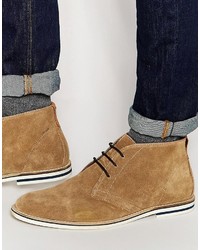 Dune Chukka Boots In Tan Suede