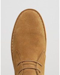 Asos Desert Boots In Tan Suede Wide Fit Available