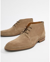 Tommy Hilfiger Essential Suede Lace Up Boot In Taupe Grey