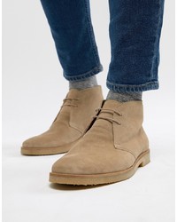 WALK LONDON Hornchurch Suede Desert Boots In Stone