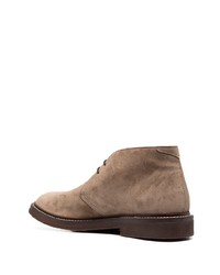 Brunello Cucinelli Lace Up Suede Boots