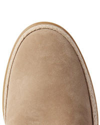 Tod's Raffia Trimmed Suede Chukka Boots
