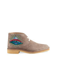 Gucci Suede Boots With Appliqus