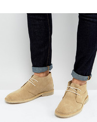 ASOS DESIGN Wide Fit Desert Boots In Stone Suede