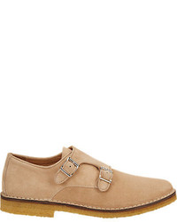 Barneys New York Suede Double Monk Shoes