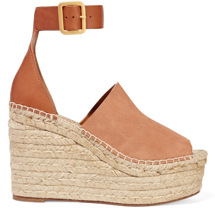 Chloé Suede And Leather Espadrille 