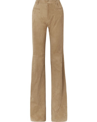 Tan Suede Flare Pants