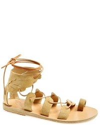 Ancient Greek Sandals Fteroti Lace Up Suede Sandal