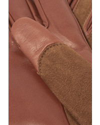 Lanvin Suede And Leather Gloves Camel