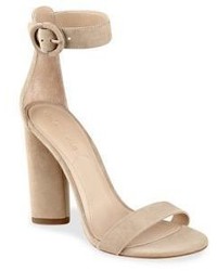 Giselle High Heel Suede Ankle Strap Sandals