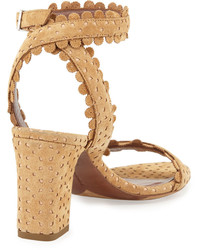 Tabitha Simmons Leticia Eyelet Suede Sandal Camel