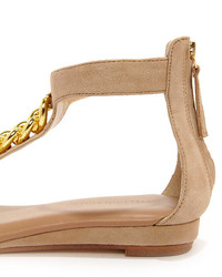 Obsession Rules Goldie Nude Suede Sandals