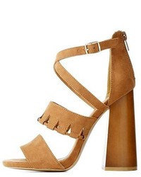 Charlotte Russe Qupid Cut Out Chunky Heel Sandals