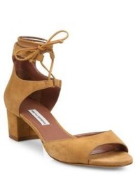 Tabitha Simmons Tallia Suede Lace Up Block Heel Sandals