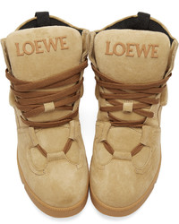 Loewe Camel Suede High Top Sneakers