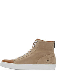 Belstaff Taupe Suede Borough High Top Sneakers