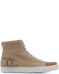 Belstaff Taupe Suede Borough High Top Sneakers