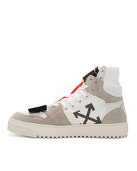Off-White White And Grey Low 30 Off Court High Top Sneakers