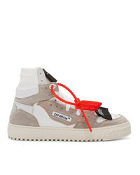 Off-White White And Grey Low 30 Off Court High Top Sneakers