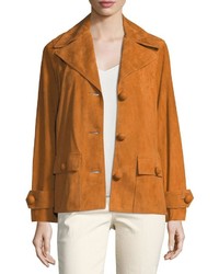 Tory Burch Holly Button Front Suede Jacket