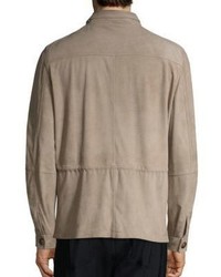 Eleventy Perforated Suede Field Jacket