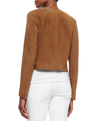 Neiman Marcus Perforated Suede Jacket