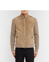 Tom Ford Suede Panelled Cashmere And Linen Blend Jacket