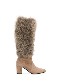Casadei Faux Fur Under The Knee Boots