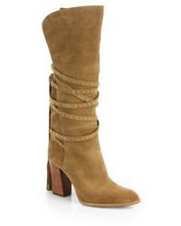 Michl Kors Collection Jessa Suede Knee High Boots