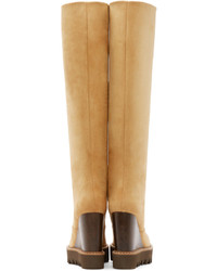 Stella McCartney Tan Knee High Wedge Boots