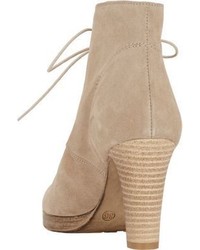 Barneys New York Lace Up Ankle Boots Nude