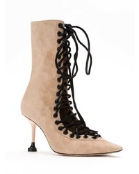 Andrea Bogosian Lace Up Suede Boots