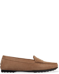 Tod's Gommino Suede Loafers Beige