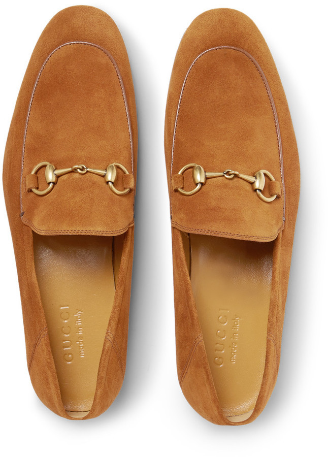 Gucci Horsebit Suede Loafers, $570 | MR PORTER | Lookastic.com